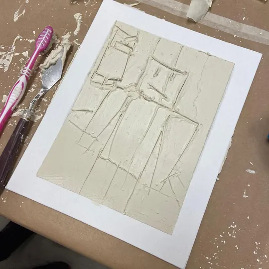 Relieve de un edificio modelado en el taller de texturas